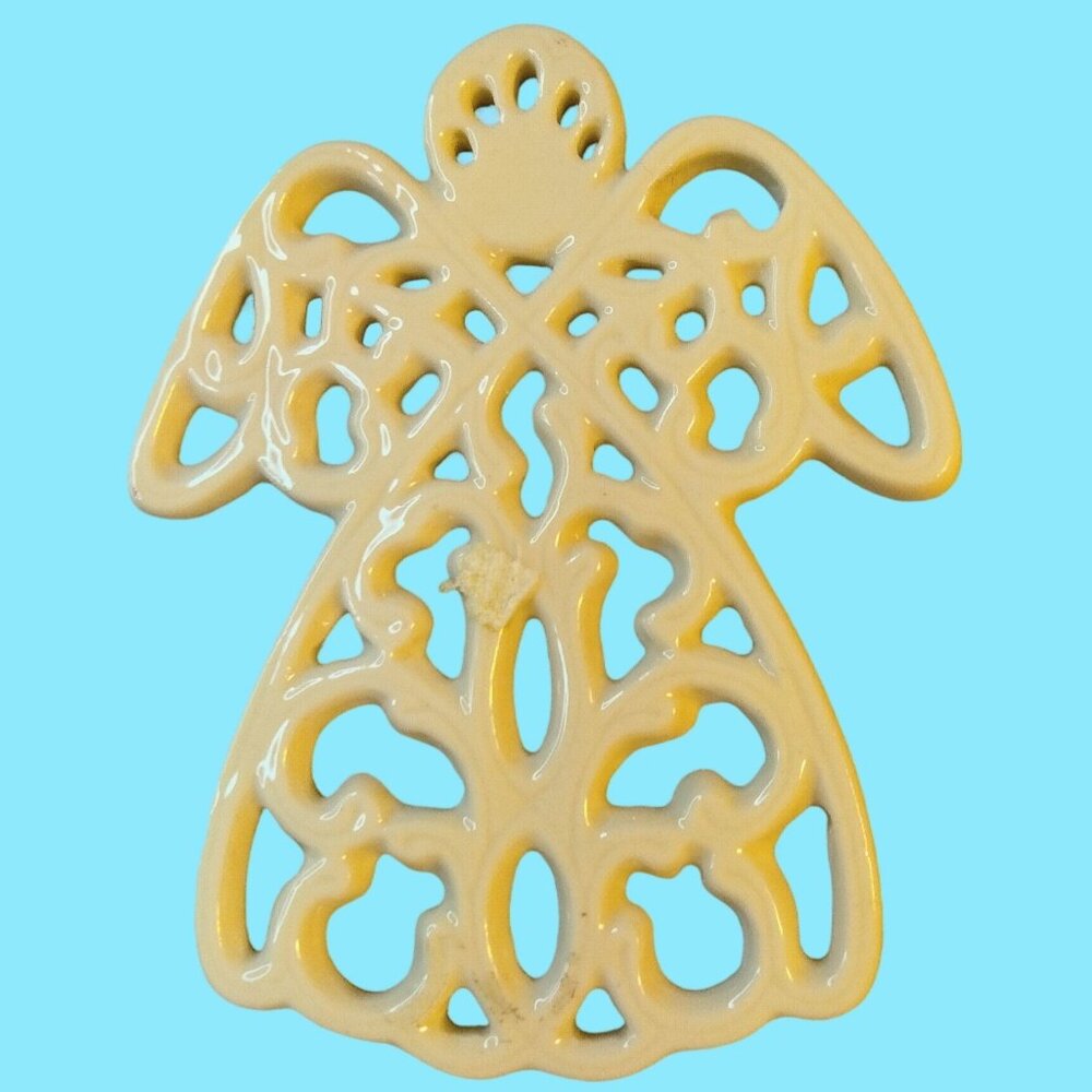 Ceramic Angel Ornament White Vintage
